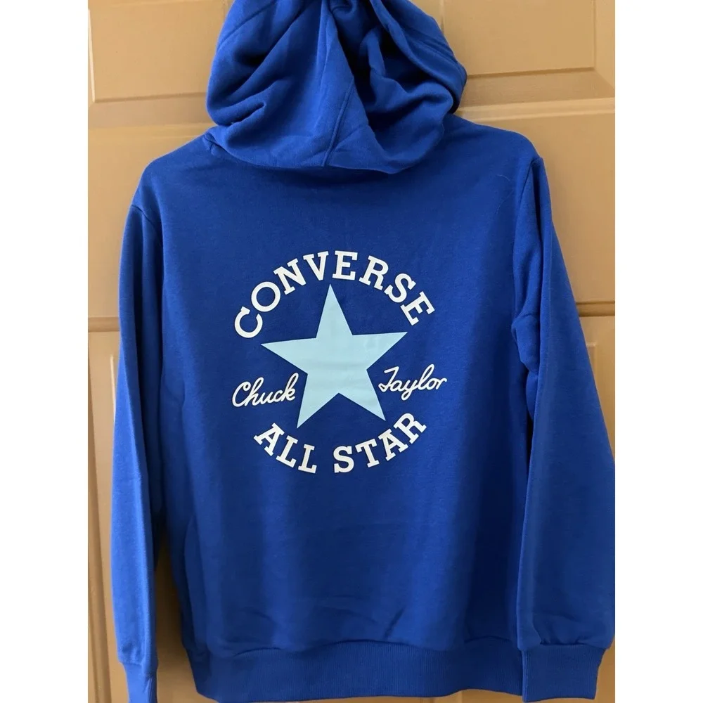 NEW Boy's Converse Ultimate Essentials Youth Hoodie Converse Blue Sz L NWT
